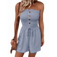 thumbnail image 2 of Combinaison Courte Imprimée Sans Bretelles pour Femmes, Tenue de Plage une Pièce Bleue TG, 2 of 8