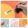 thumbnail image 2 of Make up Brushed Makeup Paint Fan Shaped Facial Mask Beauty Short Hair White Aluminum Tube Wooden Handle 6 Pcs, 2 of 6