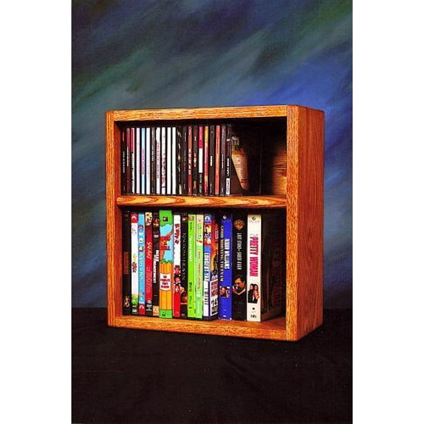 Solid Oak desktop or shelf for CD's and DVD's/ VHS Tapes Model 2111 W