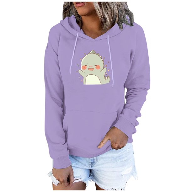 Blusa de manga larga con estampado informal a la moda para mujer, suéter con bolsillo, sudaderas con capucha Fridja bvmnju5421