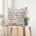 thumbnail image 5 of Laddha Home Designs Handwoven Over Tufted Diamond Cotton Throw Pillow Cover - 18" - Blue and Tan, 5 of 7
