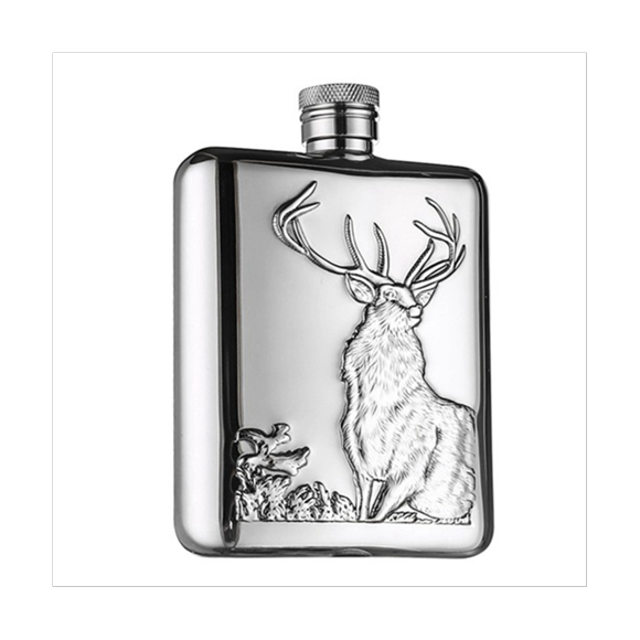 Stainless Steel Wine Flask Hip Flask 6 Oz Deer Pattern Whiskey Pocket Whiskey Bottle Alcohol Bottle - 200-300ML