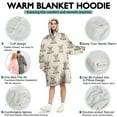 thumbnail image 5 of Beige Highland Cow Pattern Wearable Oversized Blanket,Wearable Blanket Hoodie for Adults,Cozy Hooded Blankets with Super Pockets,Super Warm Fuzzy Pullover for Women & Men, 5 of 6
