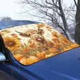 thumbnail image 3 of Xoenoiee Highland Cattle Sunflower Print Car Windshield Snow Ice Cover, Pumpkin Maple Leaves Waterproof Auto Sun Shade Thanksgiving Decor Vehicle Windproof Protect Cover Winter Frost Car Accessories, 3 of 7