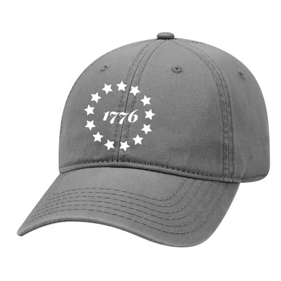 Heritage Pride 1776 Embroidered 13 Stars Betsy Ross Flag Unisex Fit Dad Hat with Metal Buckle Back, Charcoal