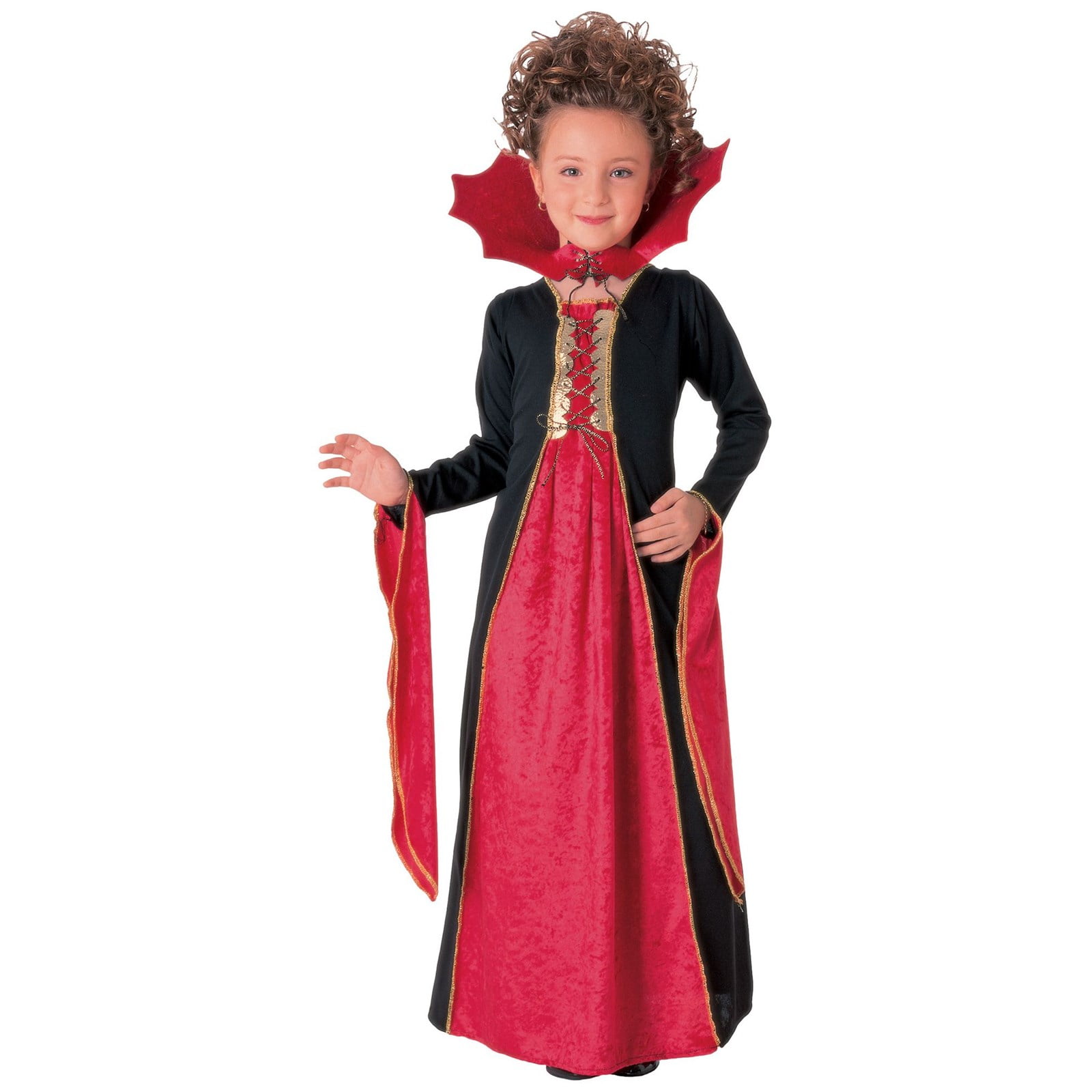 Girls Gothic Vampiress Vampire Costume Dracula Halloween Child Fancy Dress 