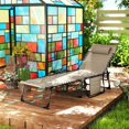 thumbnail image 3 of Spaco 5-Level Adjustable Chaise Lounge with Side Table, Pillow, Storage Pocket, Outdoor Tanning Chair for Patio, Garden, Poolside, Beige, 3 of 11