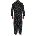 thumbnail image 5 of Dwelliawo Halloween Skull Print Pajamas Set Mens Pajamas Long Sleeve Loungewear Two-Piece Sleepwear Button-Down Pjs Set Navy 3xL, 5 of 5