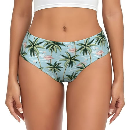 Womens Underwear - Hawaiian Style Flamingo No Show Seamless Underwear for Women  Soft Stretch Womens Panties  Hipster Ladies Panties Bikini Underwear Briefs