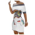 thumbnail image 1 of Birdeem Robe de Mode pour Femmes, Col en V, Impression 3D, Robe de Soirée Sans Bretelles, 1 of 4