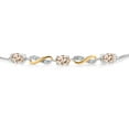 thumbnail image 2 of Gem Stone King 1.53 Ct Oval Peach Morganite 925 Silver and 10K Yellow Gold Lab Grown Diamond Adjustable Infinity Bracelet for Women Mother's Mom Wife Her, 2 of 3