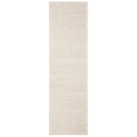SAFAVIEH August Carlene Solid Plush Shag Runner Rug, Beige, 2'3" x 18'