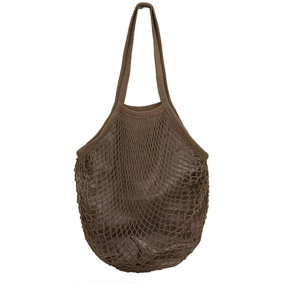 Reusable Cotton Mesh Grocery Bags Foldable Long Handle Net Tote Bags for Farmers Market Shopping, Fruit and Vegetable Bags
