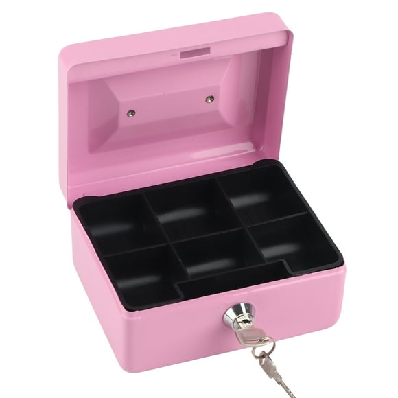 YUMILI Boîte de sécurité, Mini boîte à pièces de Monnaie verrouillable en Acier Portable, boîte de sécurité Domestique, Jaune/Rose(S-Rose)