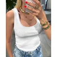 thumbnail image 5 of CHICME Womens Sleeveless U Neck Tank Top Rhinestone Ribbed Fitted Shirts Cute Summer Going Out Clothes 2026, 5 of 8