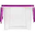 IRIS Letter Size Portable Wing Lid File Box with Handles, Purple