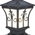 thumbnail image 2 of Lámpara de columna de linterna con linterna solar LED Lámpara de columna al aire libre Decoración de la cerca del jardín, 2 of 6