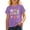 Purple, variant on Girls Short Sleeve Cartoon Print Tee Shirts Casual Campus For Season Kids Wear Age 3-14 Years