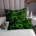 thumbnail image 3 of YST Green Black Geometric Bedspread Set,Geometry Coverlet Set Kids Grid Lines Quilt Set,Modern Gradient Cubes Bedding Set Queen Size For Boys Teens Room Decor, 3 of 3