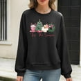 thumbnail image 5 of Sakmal Crew Neck Christmas Sweatshirts Women Black Tops Graphic Trendy Sweatshirt for Women, 5 of 6