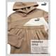 thumbnail image 3 of Sudadera con capucha de forro polar PUMA para niños de 8 a 16 años, color caqui, 3 of 7