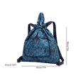 thumbnail image 3 of Basketball Yoga Bag Drawstring Folding Backpack Nylon for Travel (Small Flowers), 3 of 6