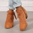 thumbnail image 2 of Oyedens Women's Dress Boots Ankle Booties Suede Bowknot Pointed Toe High Heels Short Boots, 2 of 6