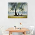 thumbnail image 3 of Nawypu  Trees Canvas Wall Art Lake Sky Painting Nature Landscape Picture Countryside Lakeside Scenic Green Artwork Framed for Living Room Bedroom Bathroom Home Office Wall Decor, 3 of 5