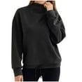 thumbnail image 4 of WREESH Womens Fashion Sweatshirt Casual Turtleneck Solid Color Pullover Loose Fit Long Sleeve Tops Turtleneck Comfortable Breathable Shirt Tops Black, 4 of 8