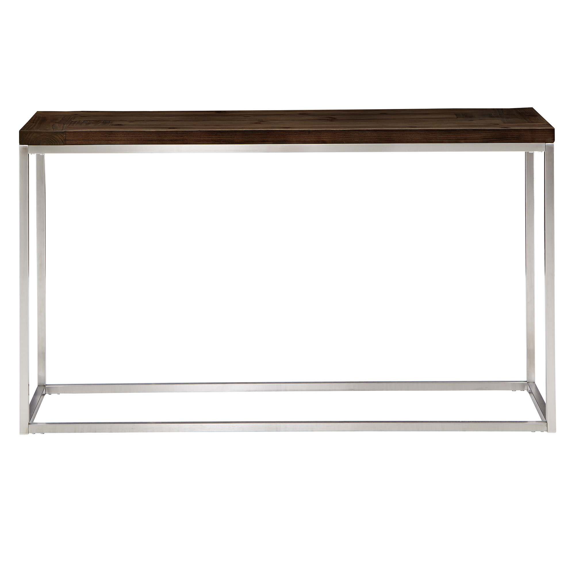 Weston Home Jana Stainless Steel Rectangular Sofa Table, Brown Finish
