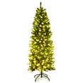 thumbnail image 1 of Costway 6Ft Pre-lit Artificial Pencil Christmas Tree Hinged Fir PVC Tree /250 LED Lights, 1 of 10