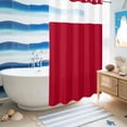 thumbnail image 5 of No Hook Shower Curtain, Pure Red Shower Curtains for Bathroom with See Through Top Window, Simple Solid Color Waterproof & Washable Bath Curtain Stand Up Stall 36"x72", 5 of 9