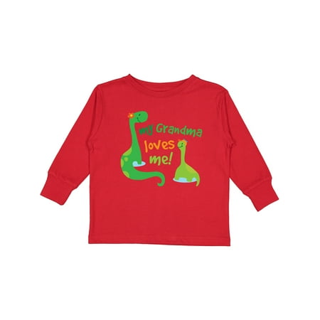 

Inktastic Grandma Loves Me Grandchild Dinosaur Gift Toddler Boy Girl Long Sleeve T-Shirt