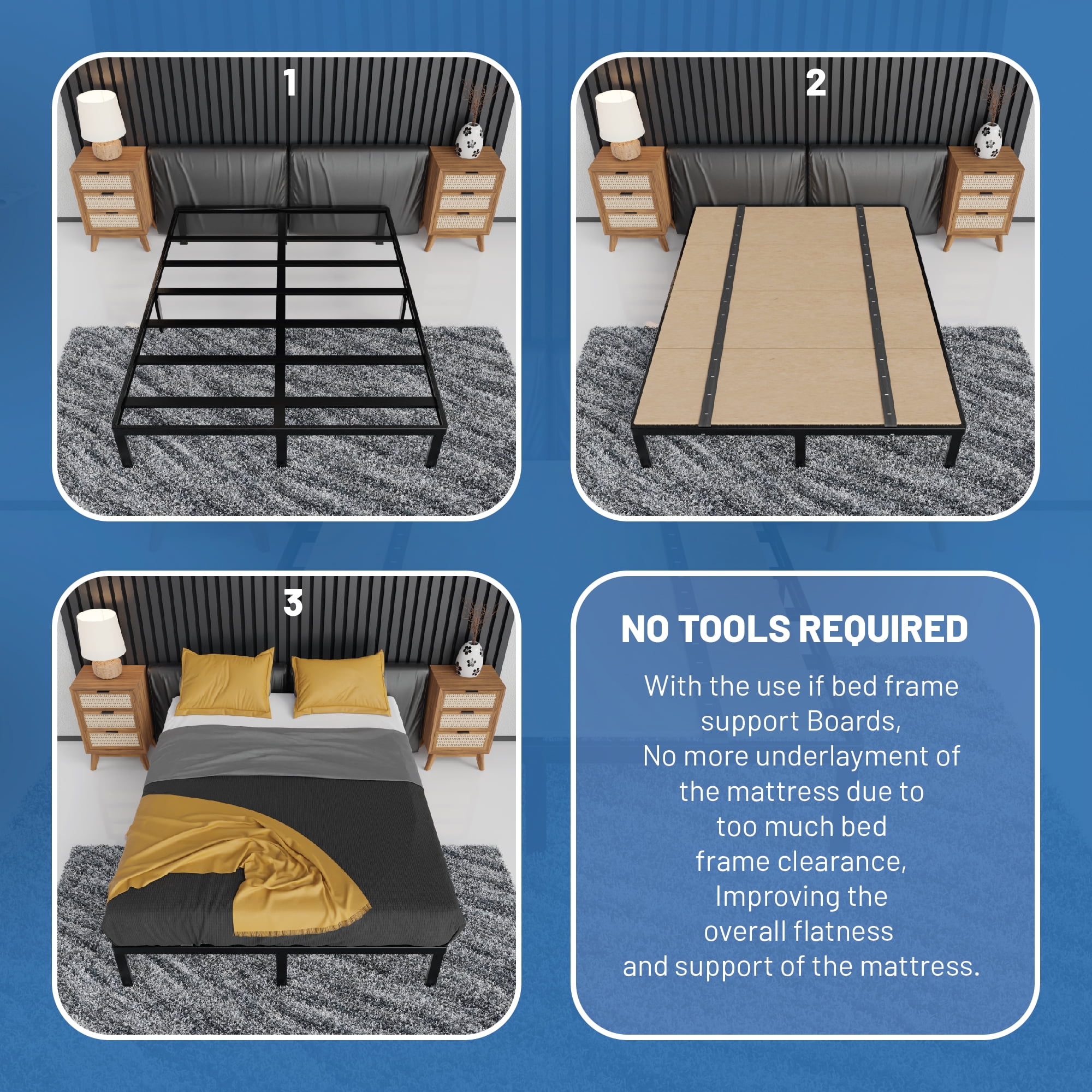 Continental Sleep, Folding Bunkie Board – Low-Profile 79″ x 58″ Mattress Support Platform for Daybeds, Bunk Beds, Futons & Metal/Wood Frames – Prevents Sagging, Easy to Install & Store.