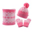 thumbnail image 2 of 1 Set 2-6 Years Kids Winter Knitted Hat Scarf Gloves Set with Warm Fleece Lined for Children Girls Boys, 2 of 8
