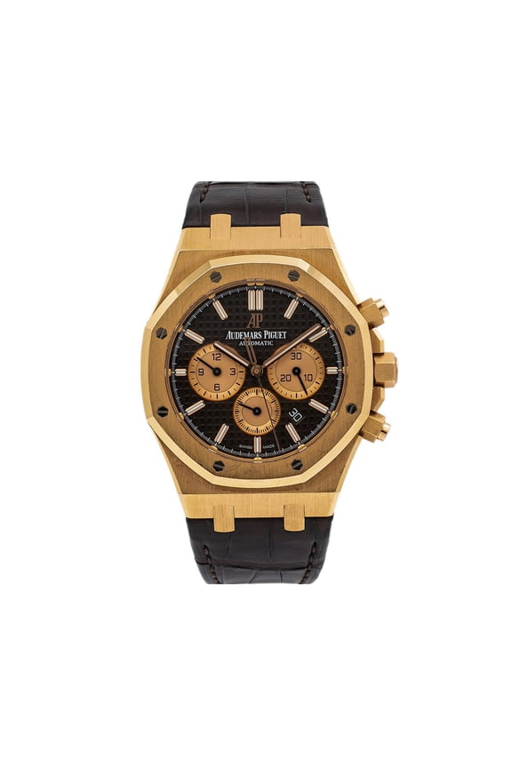 Pre-Owned Audemars Piguet Royal Oak Chronograph 26331OR 41MM Black Dial With Leather Bracelet