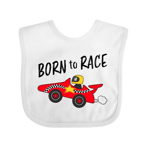 Inktastic Born to Race Red Race Car Boys or Girls Baby Bib