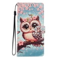 thumbnail image 2 of Leather For Motorola Moto G 5G (2025) / Moto G 5G (2026) 6.7-inch Wallet Case Crystal Material  Owl&Butterflys&Flowers, With Card Holder,Wristband,Magnetic Clasp Kickstand Folio Cover,Color-1, 2 of 7