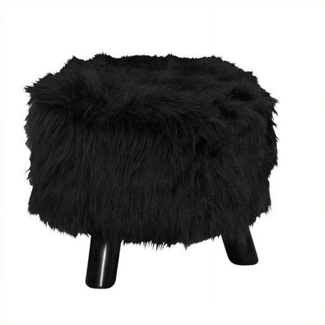 Riverbay Furniture Ottoman en Peluche Noir