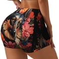 thumbnail image 1 of Fotbe Colorful Flower German Shepherd Shorts Sin Costuras – Shorts Deportivos de Cintura Alta para Mujer, Elásticos para Gimnasio, Yoga, Running o Ciclismo-Small, 1 of 8