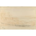 thumbnail image 2 of Edward Lear 14x11 Black Ornate Wood Framed Double Matted Museum Art Print Titled: Pentedatelo, Calabria, Italy (1847), 2 of 5