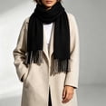 thumbnail image 2 of LUVDA Knit Scarf Wrap for Women Solid Long Fringe Warm Casual Fall Winter, 2 of 5