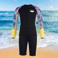 thumbnail image 4 of Traje de neopreno dividido para niños, traje de baño elástico protector térmico para buceo en canoa Negro 2XL, 4 of 9