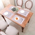 thumbnail image 6 of ZNDUO Placemats, 1 PCS Heat Resistant Stain Resistant Woven PVC Insulation Placemats, Durable Washable Elegant Table Mats for Dining-Pink Floral Stripes, 18"x12", 6 of 6