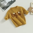 thumbnail image 3 of Okbabeha Toddler Baby Girl Chunky Sweater Romper Onesie Knit Big/Lil Sis Embroidered Sweatshirt Sister Matching Outfit, 3 of 7