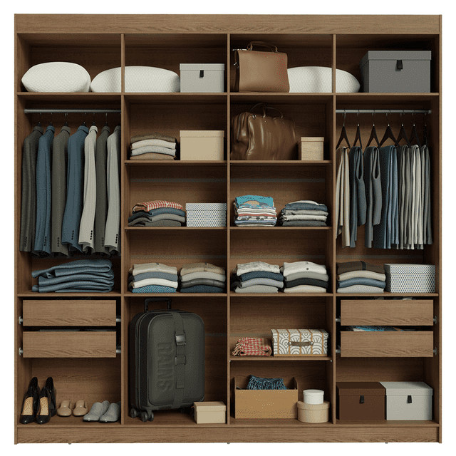 Ropero Closet Madesa Venus 216cm 4 Cajones Marrón 1