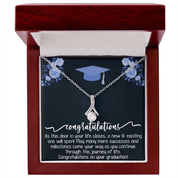 Graduation Gift for Daughter with LED Box and Message Card, Graduation Necklace Gift for Her, Graduation Necklace, School Grad Gift, Senior Grad Necklace Gift for Her, Graduation Jewelry