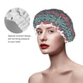 thumbnail image 4 of Easygdp Mandala Shower Caps for Women, Double Waterproof Layers Shower Cap, Quick Drying Bath Hair Cap Reusable, 4 of 9