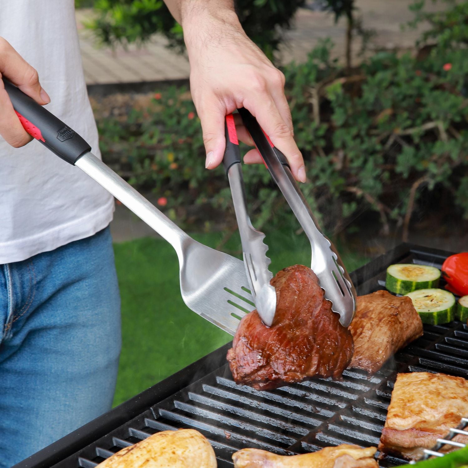 Expert Grill accessoires pour griller ensemble d’outils pour gril BBQ, 10 pièces Kit de gril en acier inoxydable
