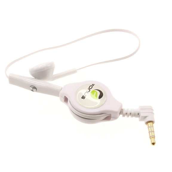 Retractable Mono Earphone for T-Mobile REVVL 6x/Pro 5G - Headphone 3.5mm w Mic Headset Handsfree Earbud K7L for REVVL 6x, 6x Pro 5G Phones